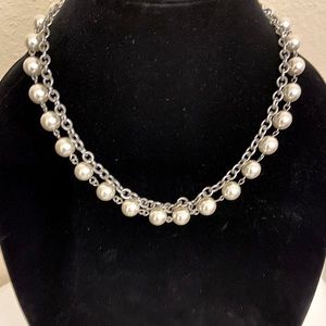 Silver and Pearl Necklace